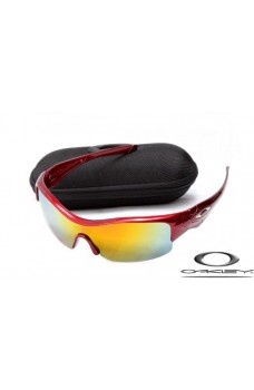 CHEAP OAKLEY STRAIGHT JACKET SUNGLASSES RED FRAME YELLOW LENS